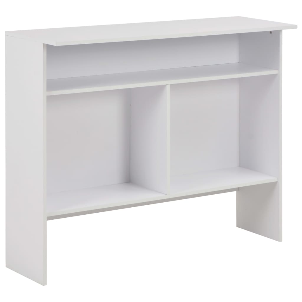 Bar table with 2 tops, white, 130x40x120 cm