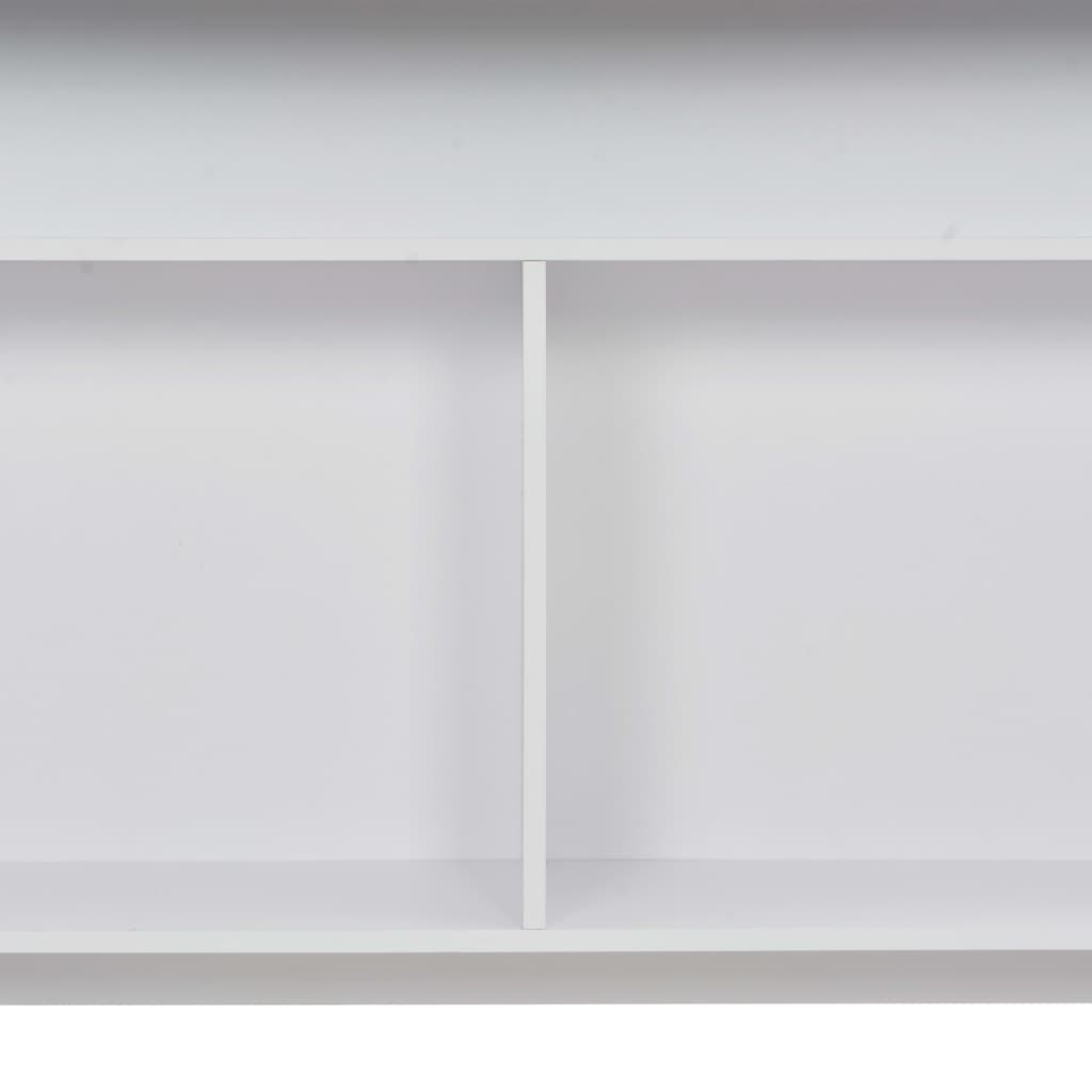 Bar table with 2 tops, white, 130x40x120 cm