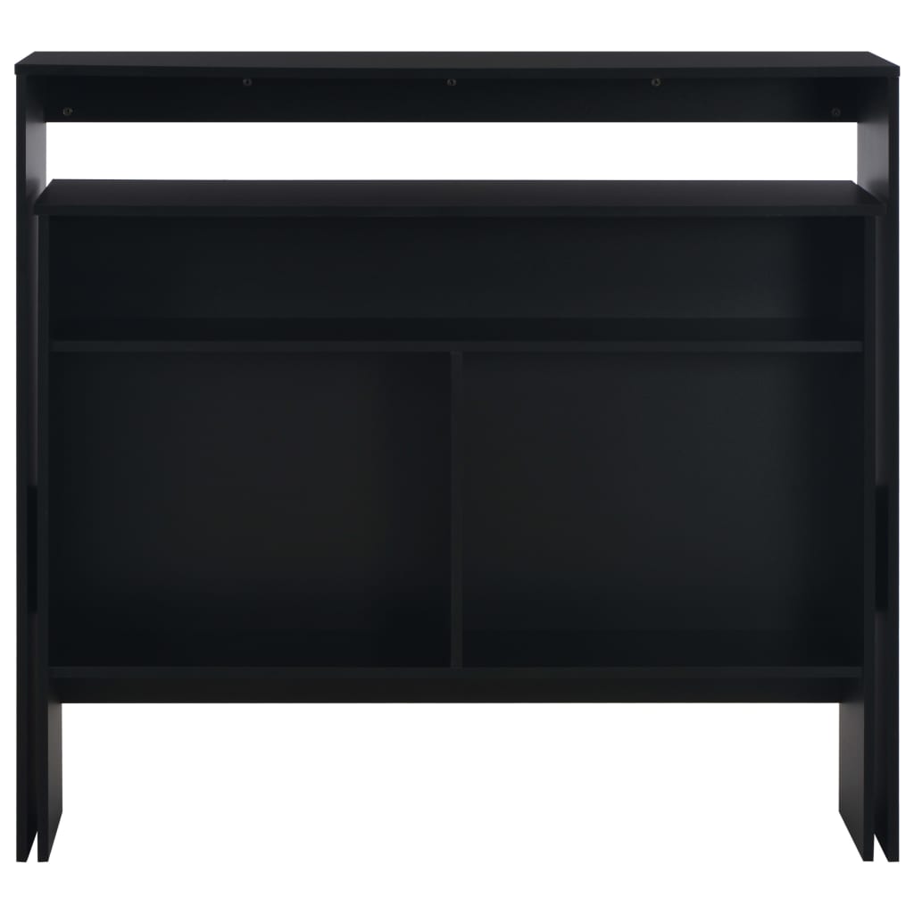 Bar table with 2 tops, black, 130x40x120 cm