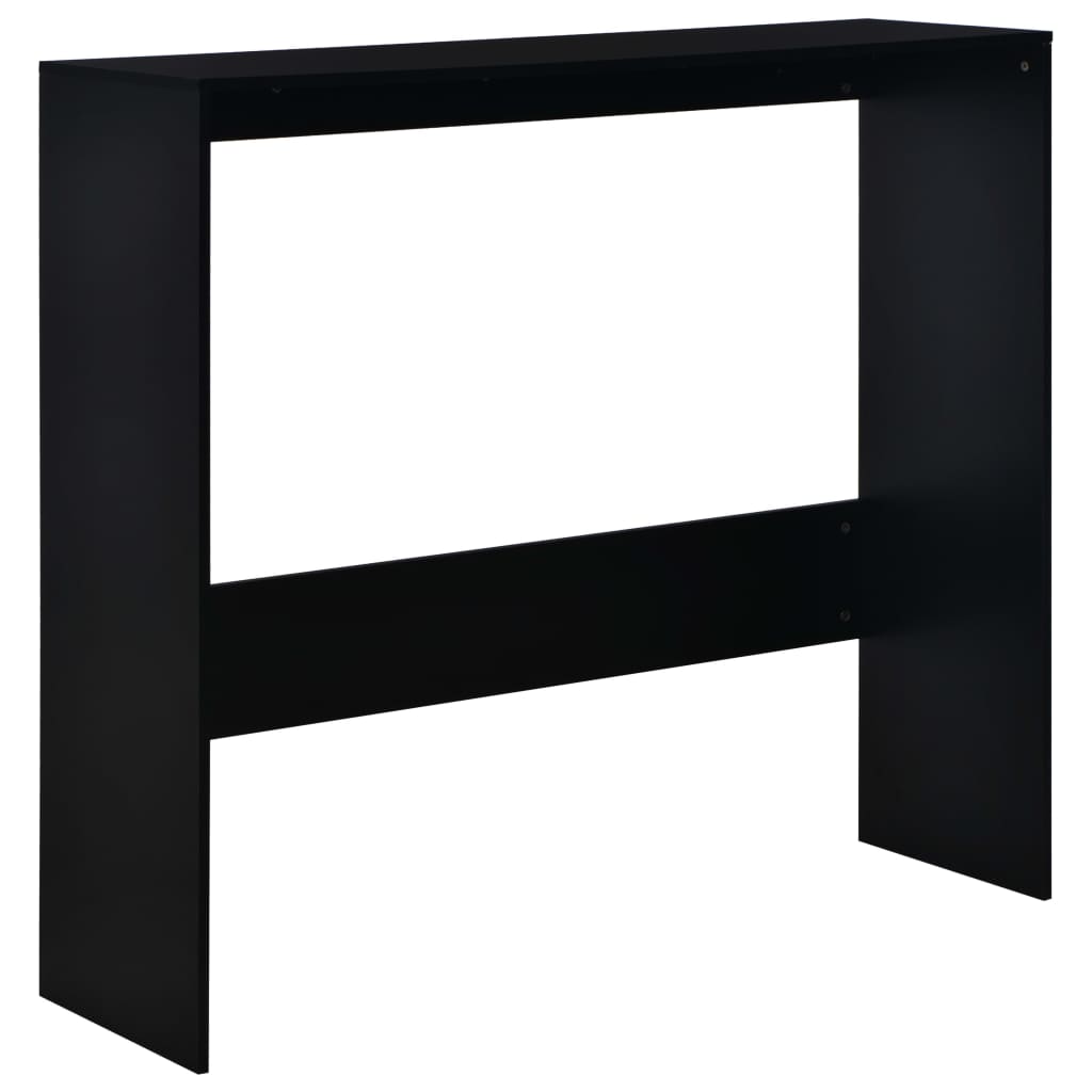 Bar table with 2 tops, black, 130x40x120 cm