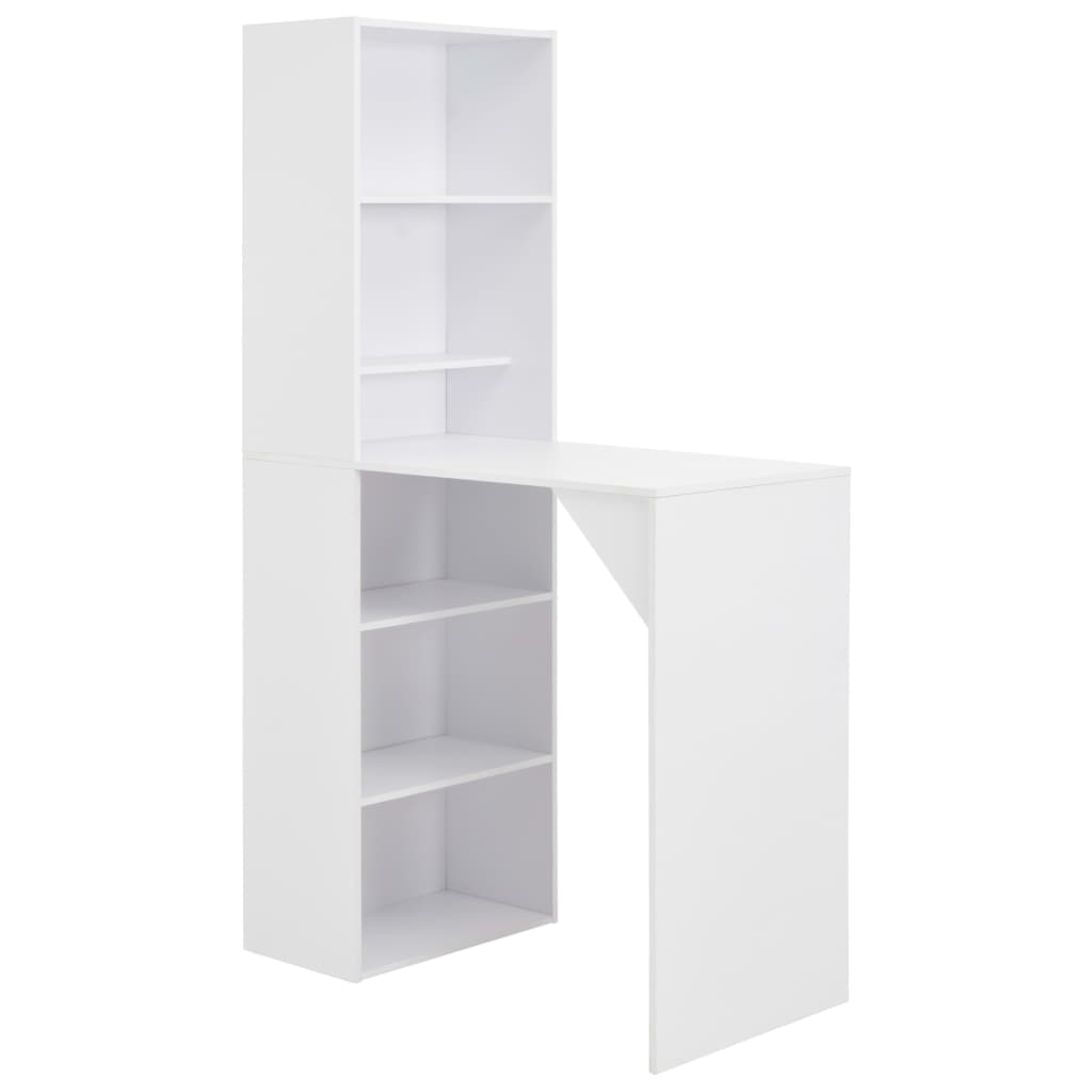 Bar table with cabinet, white, 115 x 59 x 200 cm