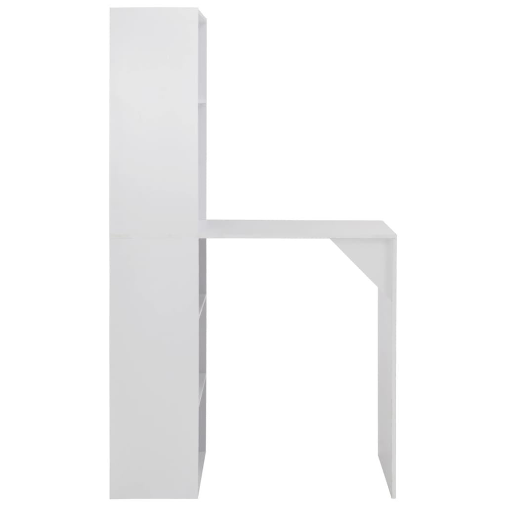 Bar table with cabinet, white, 115 x 59 x 200 cm