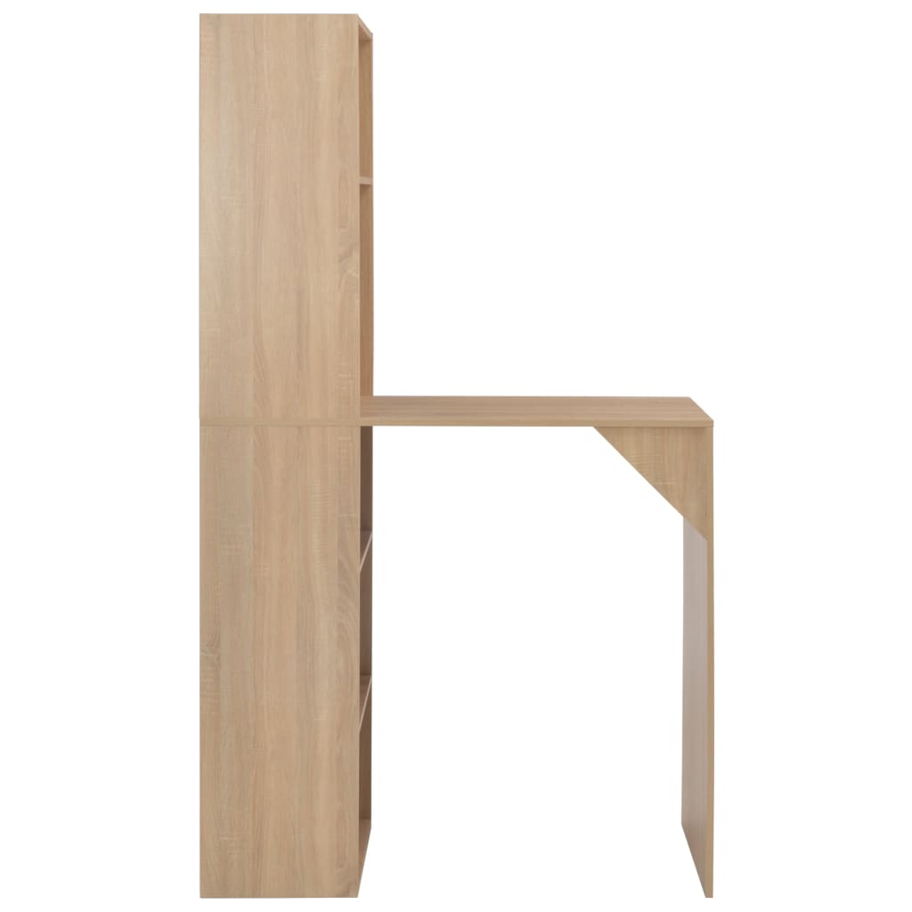 Bar table with cabinet, oak, 115 x 59 x 200 cm