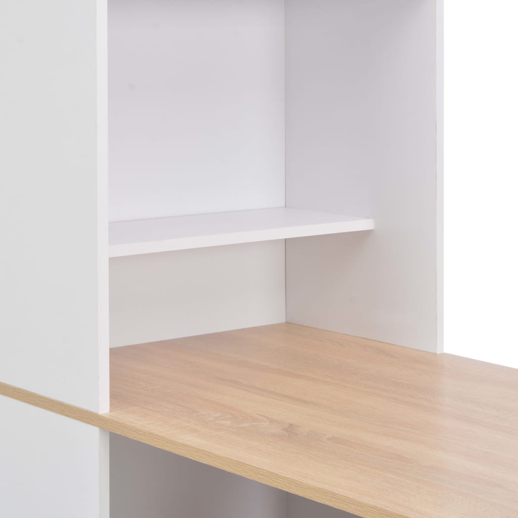 Bar table with cabinet, white, 115 x 59 x 200 cm