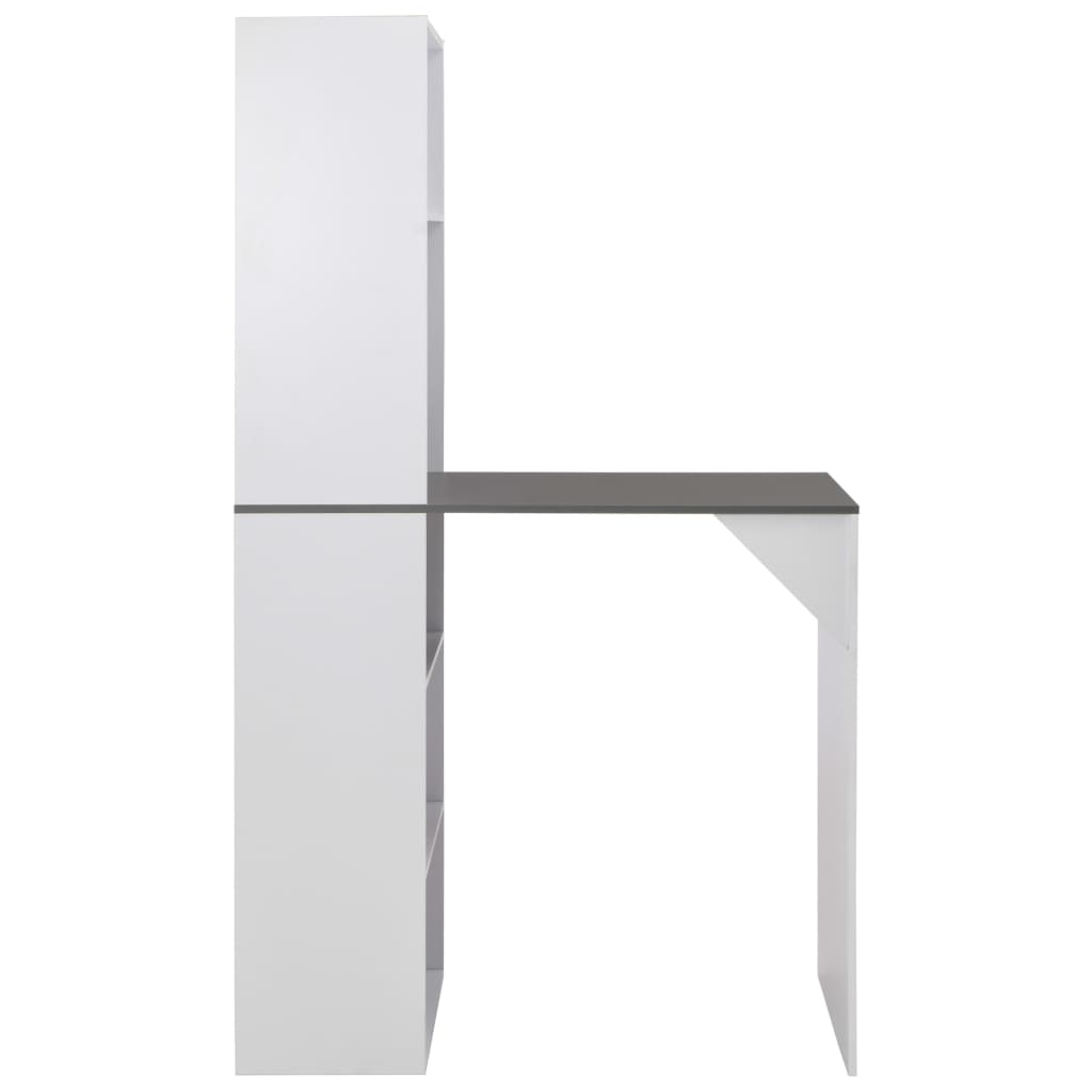 Bar table with cabinet, white, 115 x 59 x 200 cm