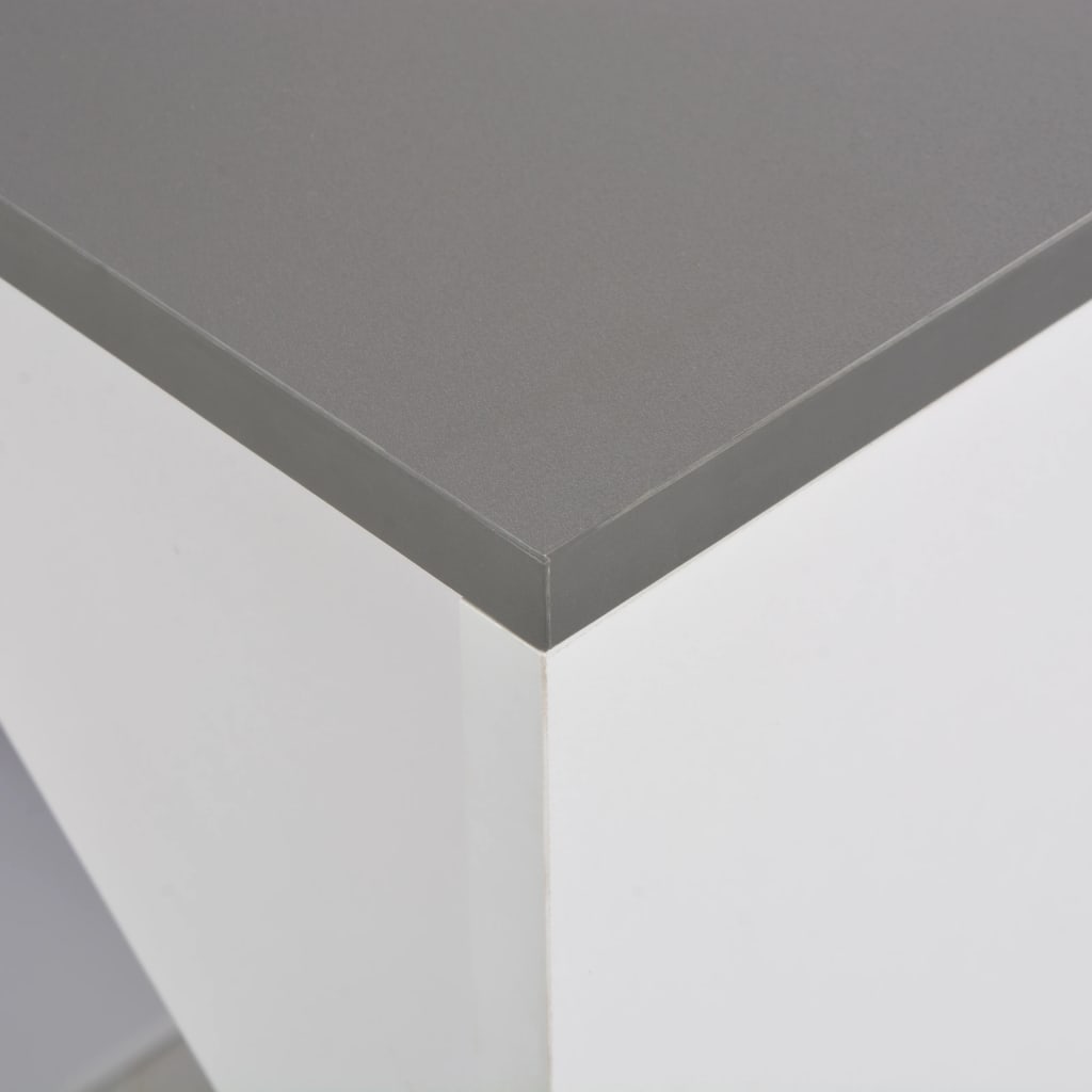 Bar table with cabinet, white, 115 x 59 x 200 cm