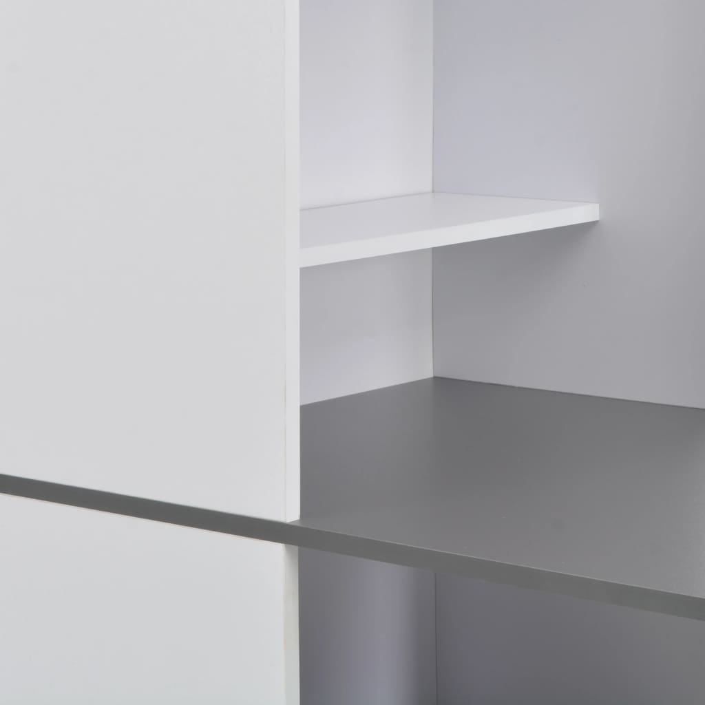 Bar table with cabinet, white, 115 x 59 x 200 cm