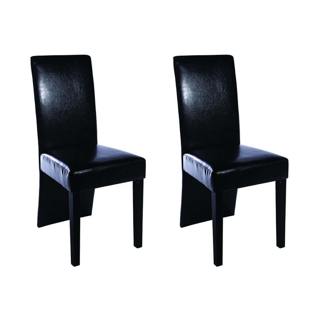 Kitchen chairs, 2 pcs., black, eco-leather