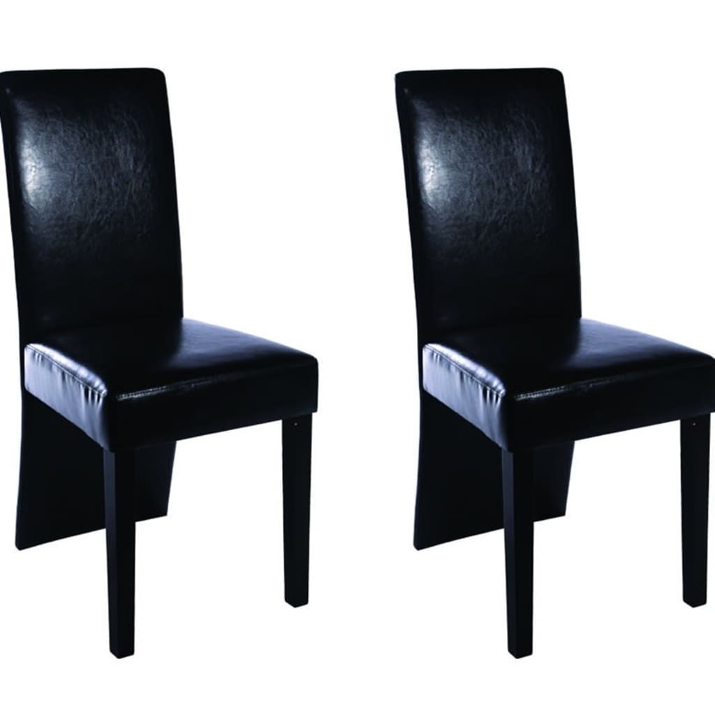 Kitchen chairs, 2 pcs., black, eco-leather