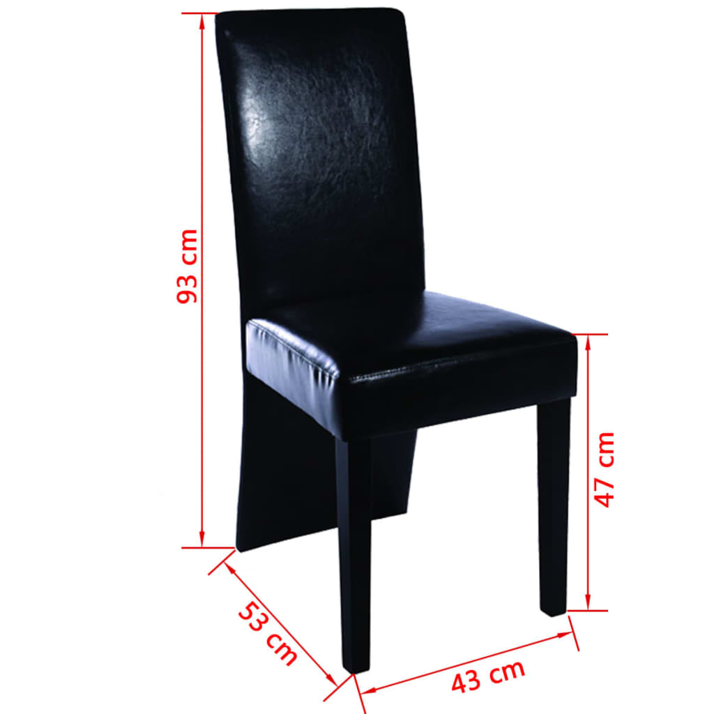 Kitchen chairs, 2 pcs., black, eco-leather