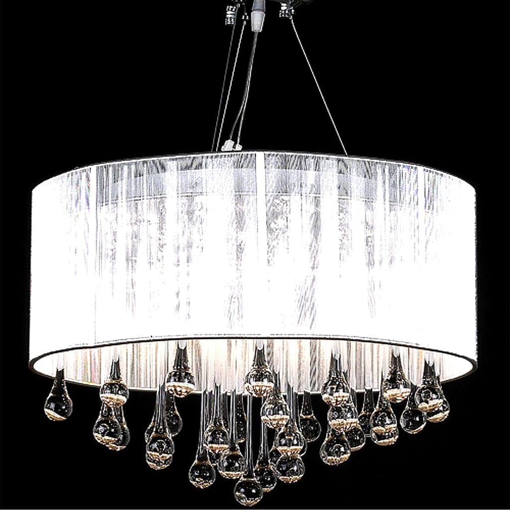 Chandelier with 85 crystals, white