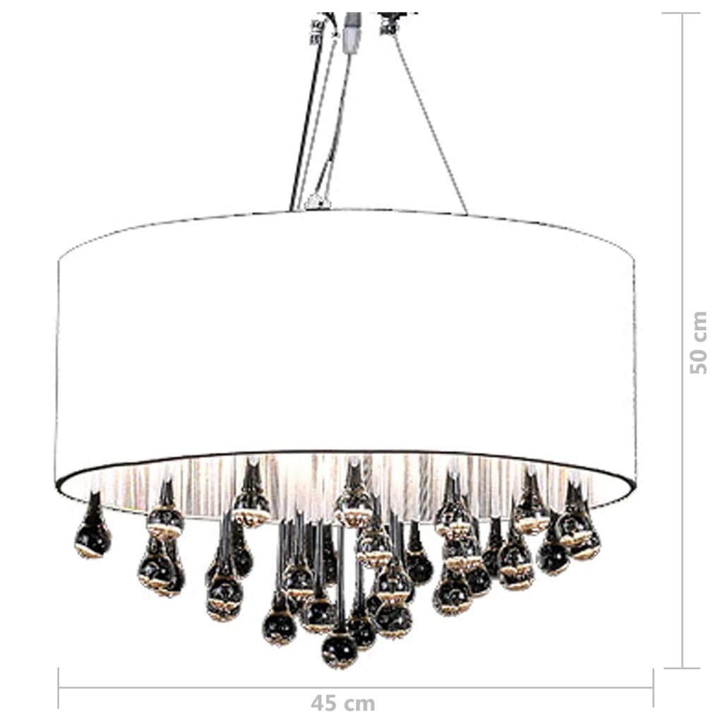 Chandelier with 85 crystals, white