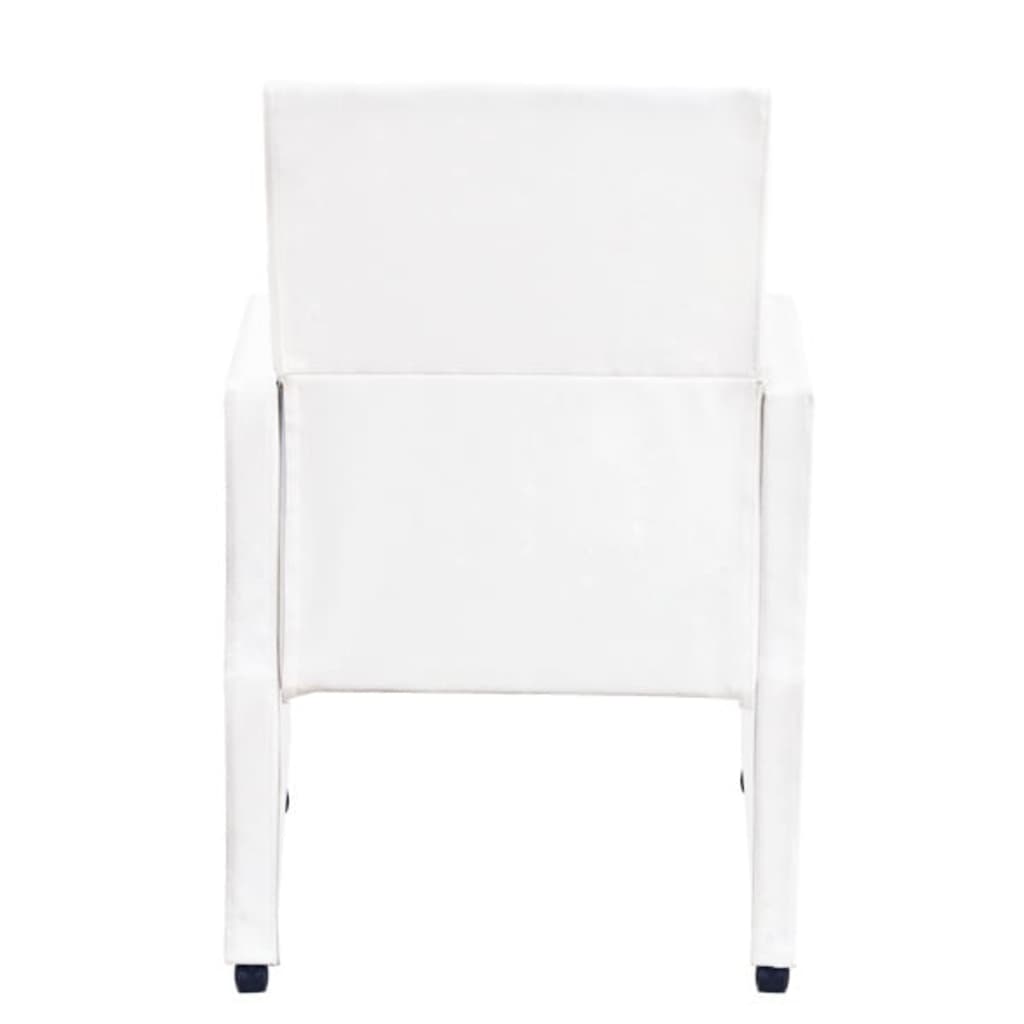 Kitchen chairs, 2 pcs., white, eco-leather