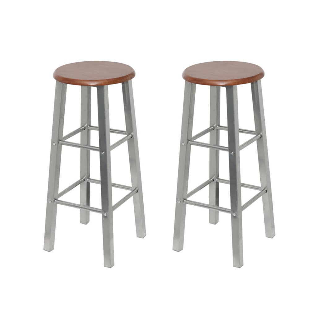 Bar stools, 2 pcs., metal, MDF seat