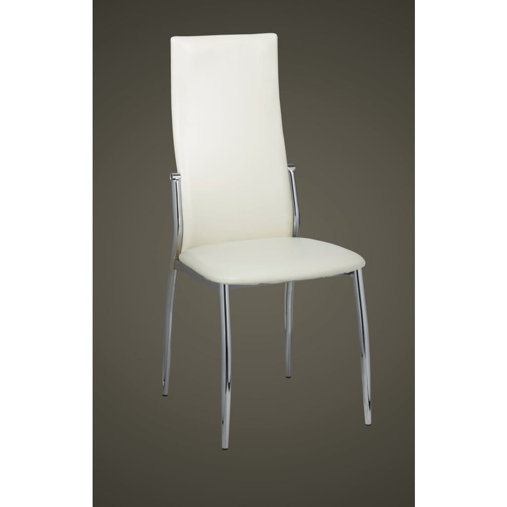 Kitchen chairs, 4 pcs., white, eco-leather