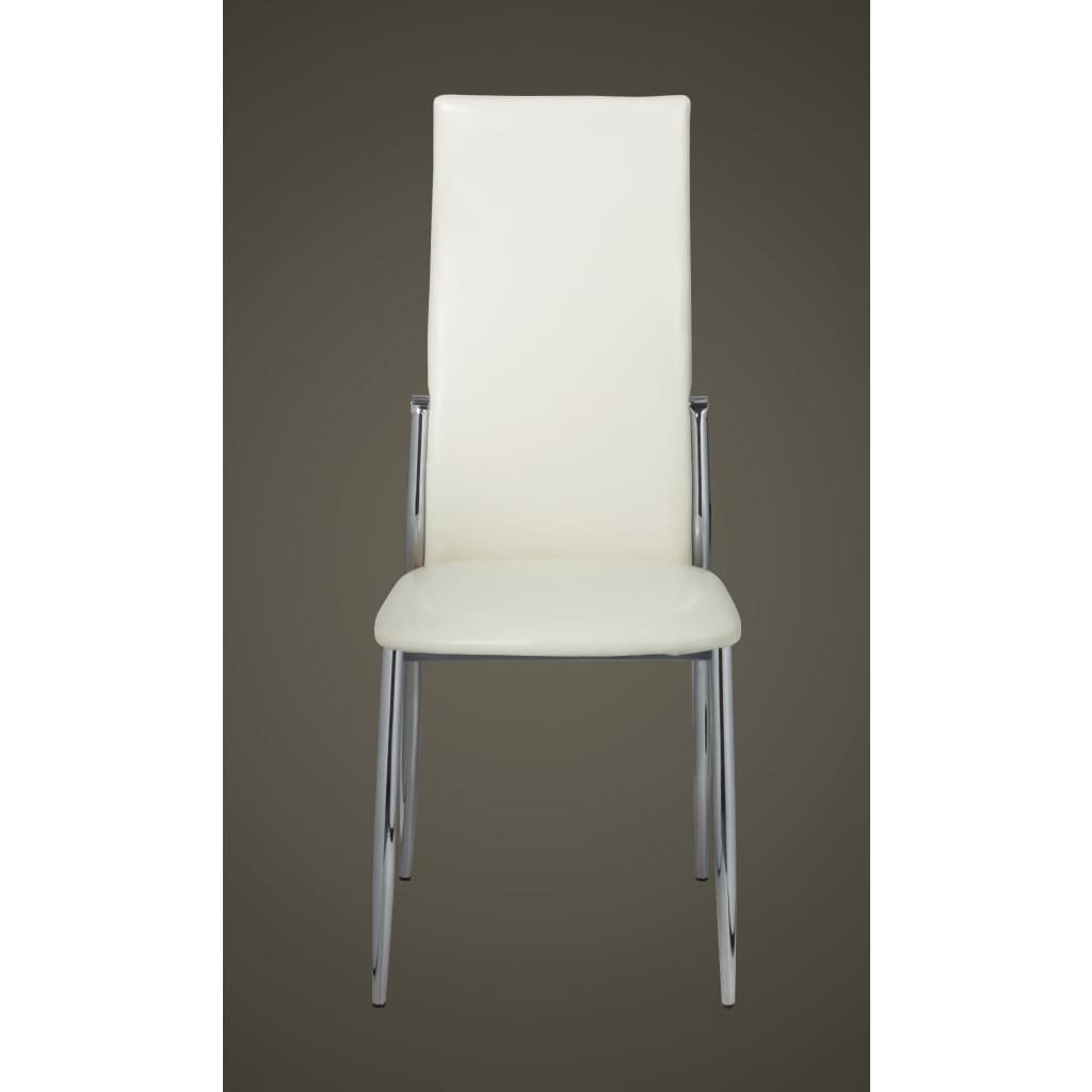 Kitchen chairs, 4 pcs., white, eco-leather