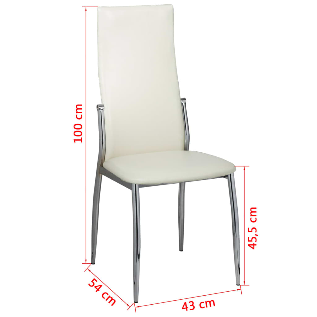 Kitchen chairs, 4 pcs., white, eco-leather