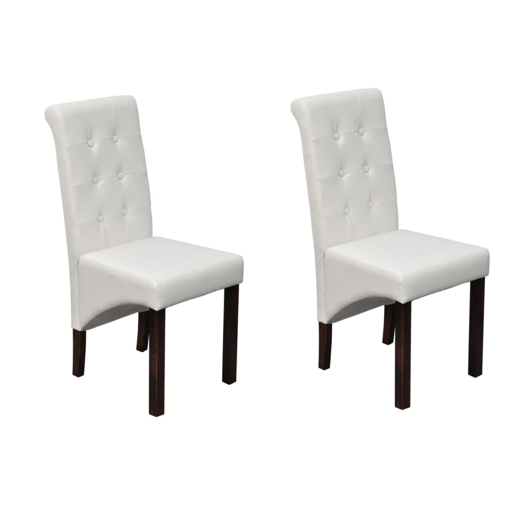 Kitchen chairs, 2 pcs., white, eco-leather