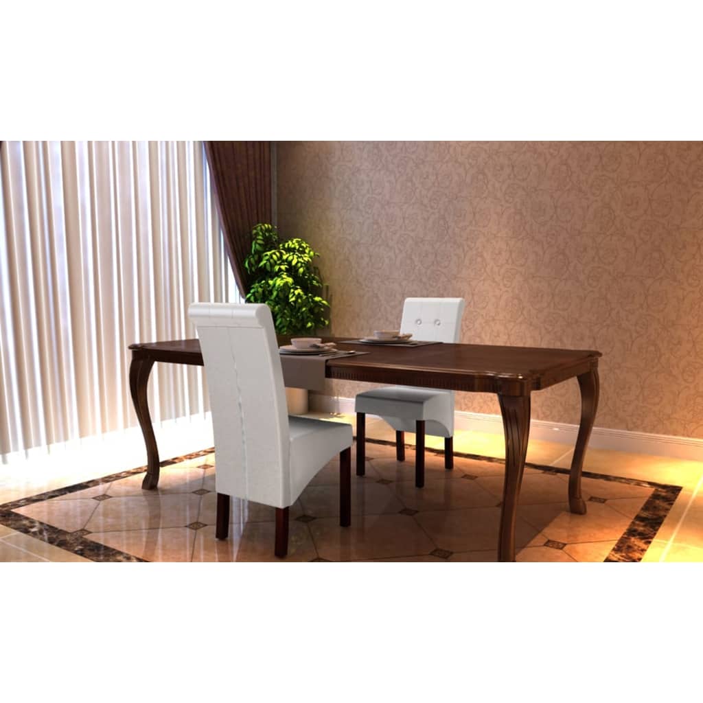 Kitchen chairs, 2 pcs., white, eco-leather