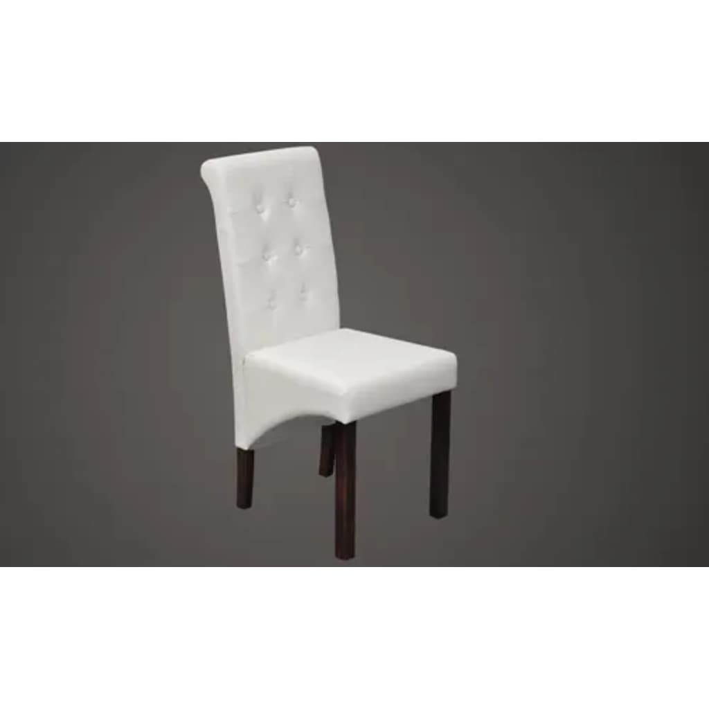 Kitchen chairs, 2 pcs., white, eco-leather