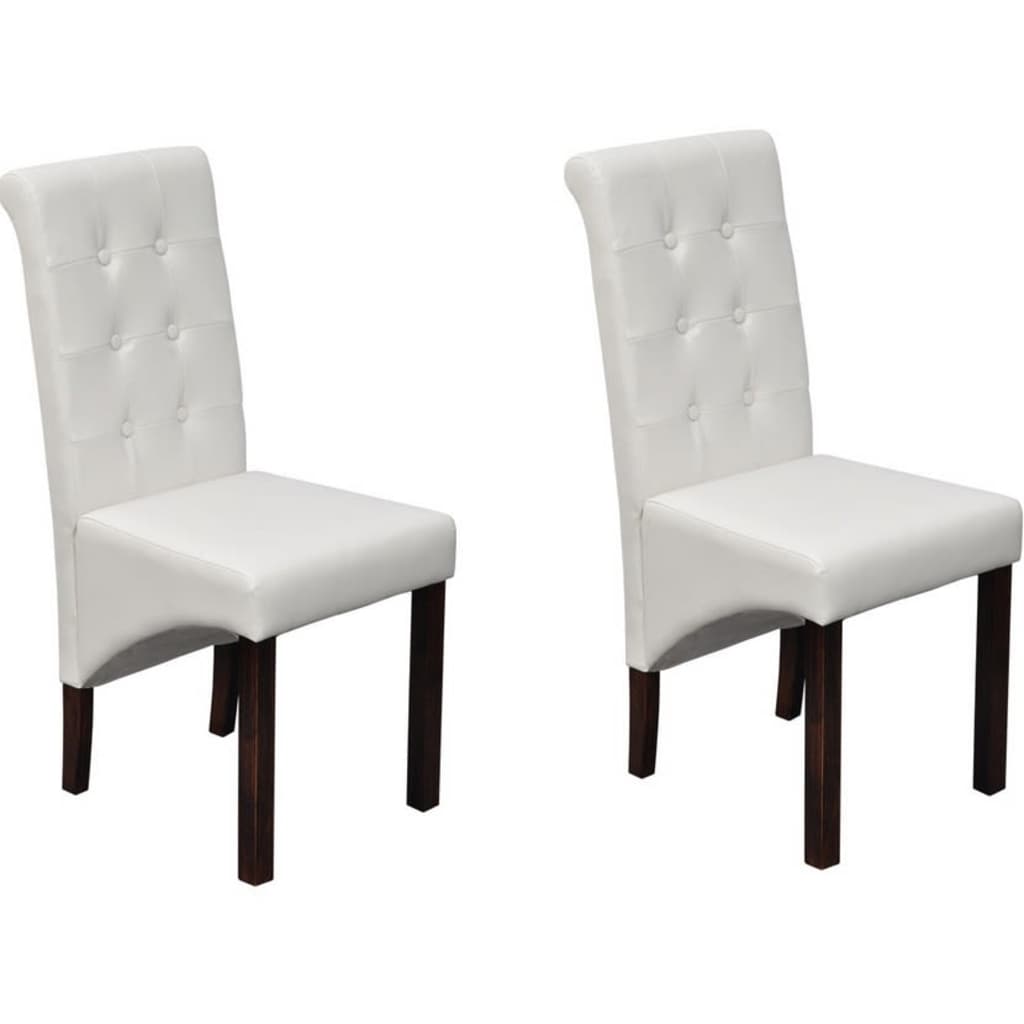 Kitchen chairs, 2 pcs., white, eco-leather