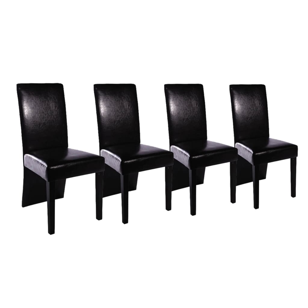 Dining chairs, 4 pcs., black, eco-leather