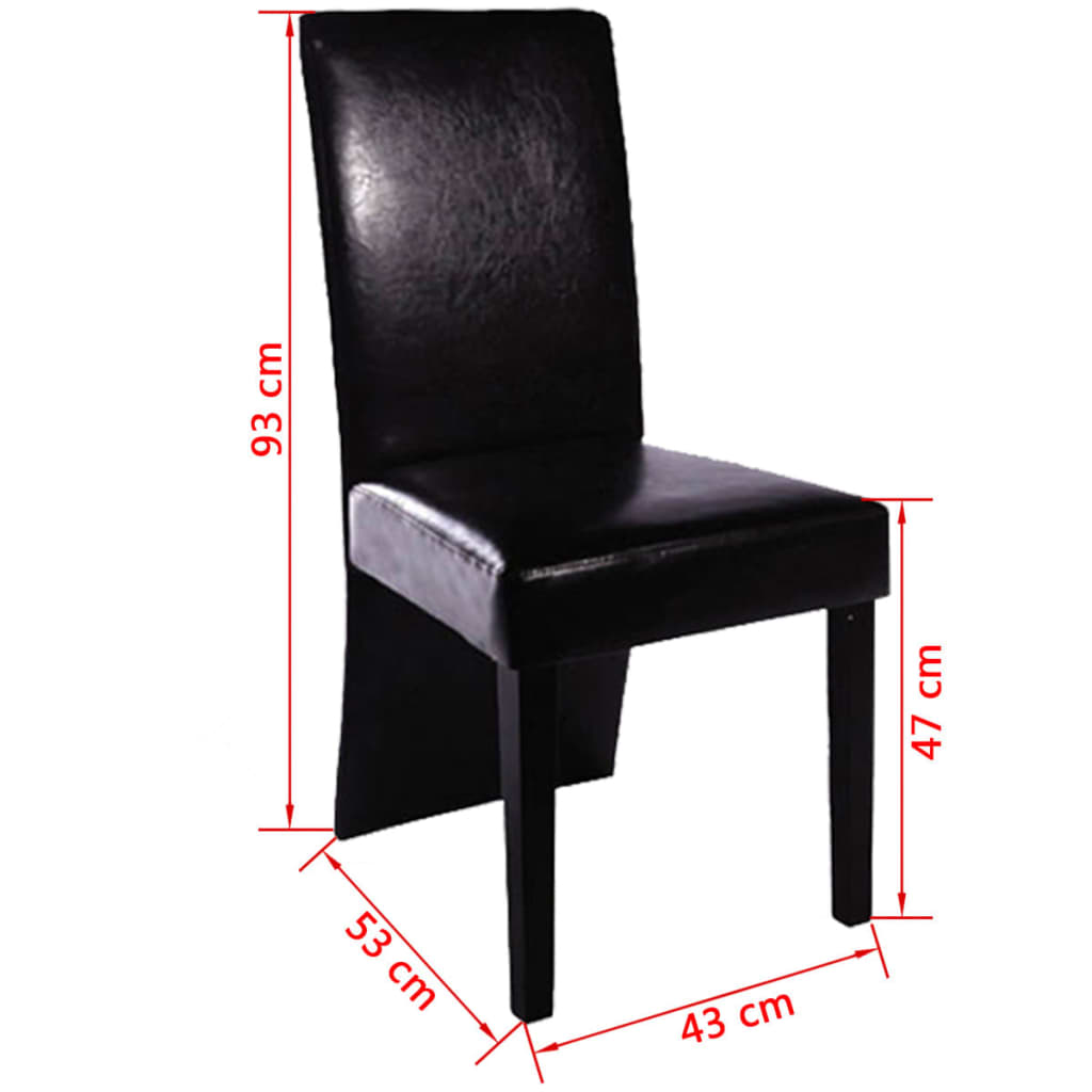 Dining chairs, 4 pcs., black, eco-leather