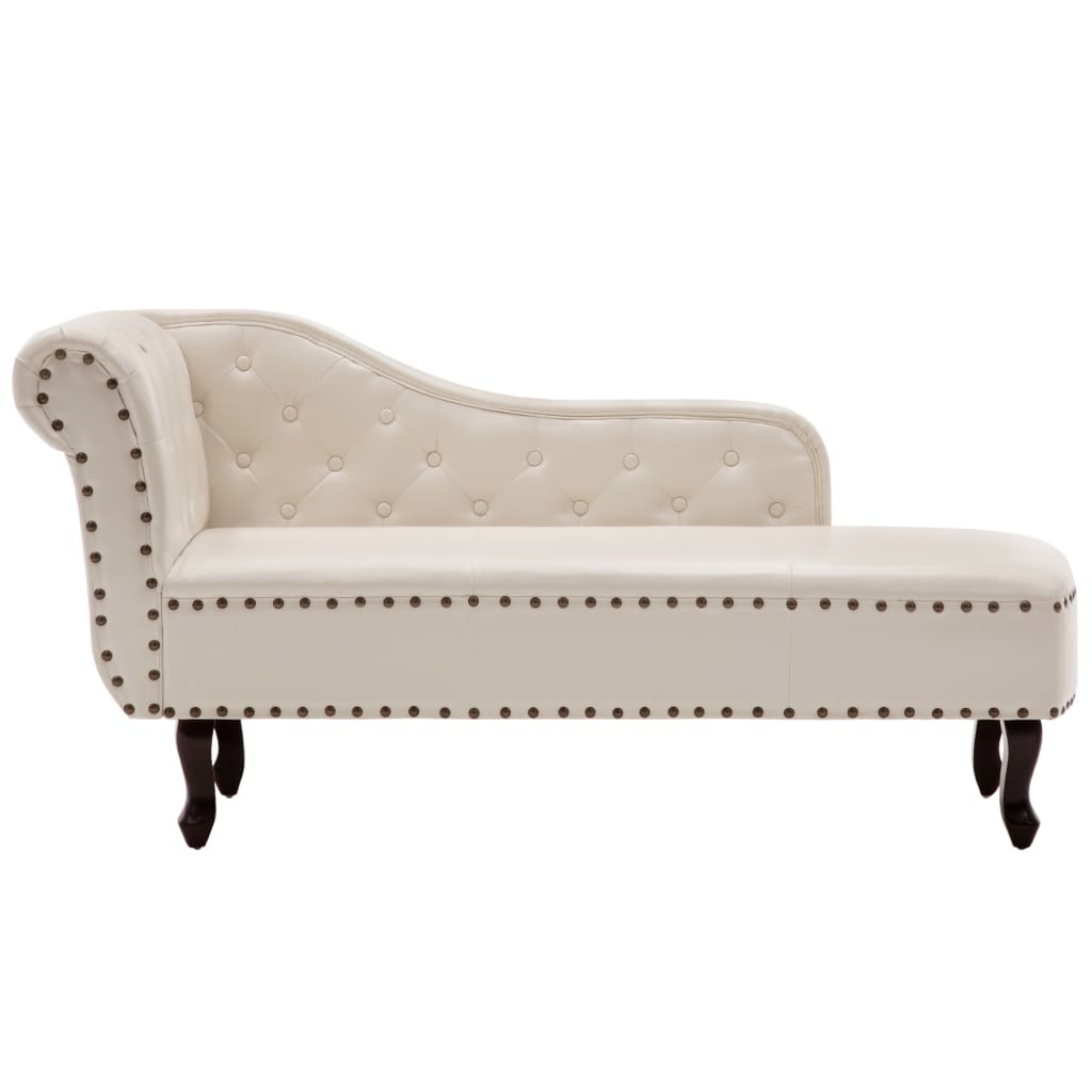 Chaise longue, cream white, eco-leather