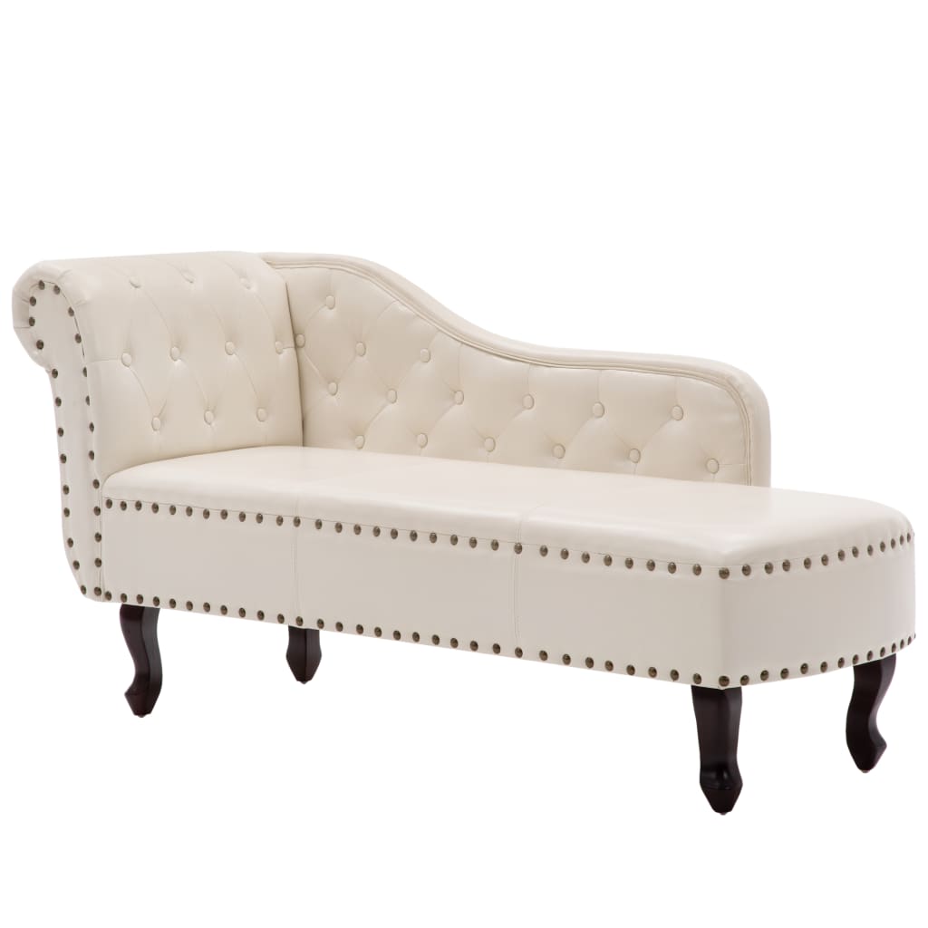 Chaise longue, cream white, eco-leather