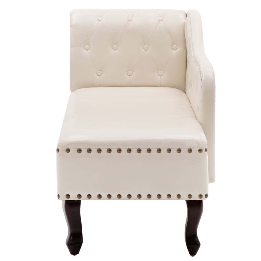 Chaise longue, cream white, eco-leather