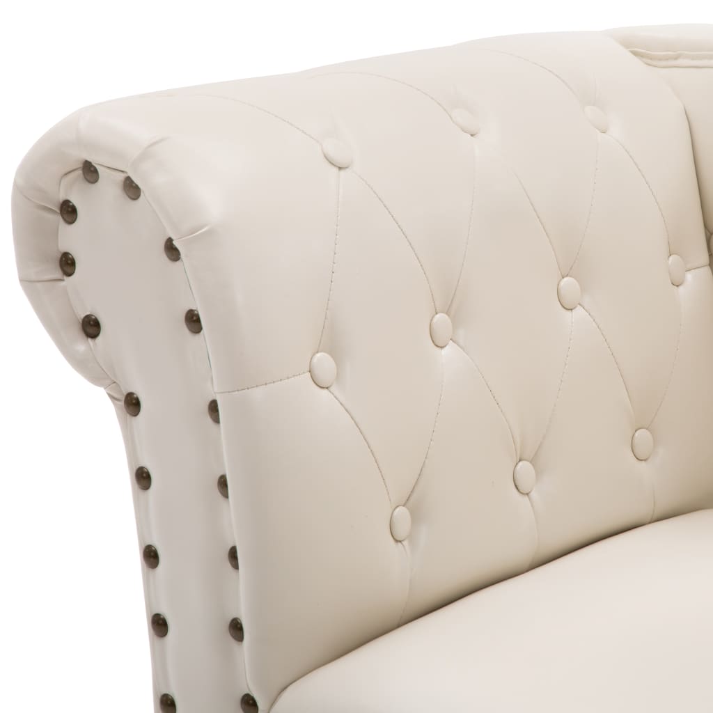 Chaise longue, cream white, eco-leather