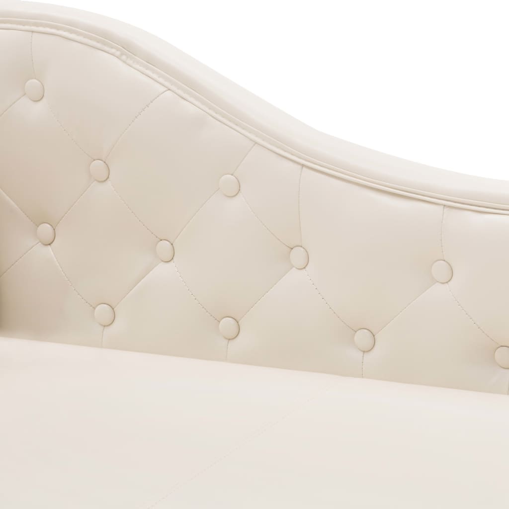 Chaise longue, cream white, eco-leather