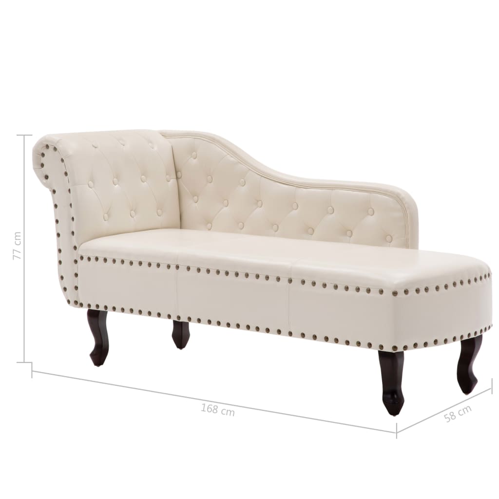 Chaise longue, cream white, eco-leather