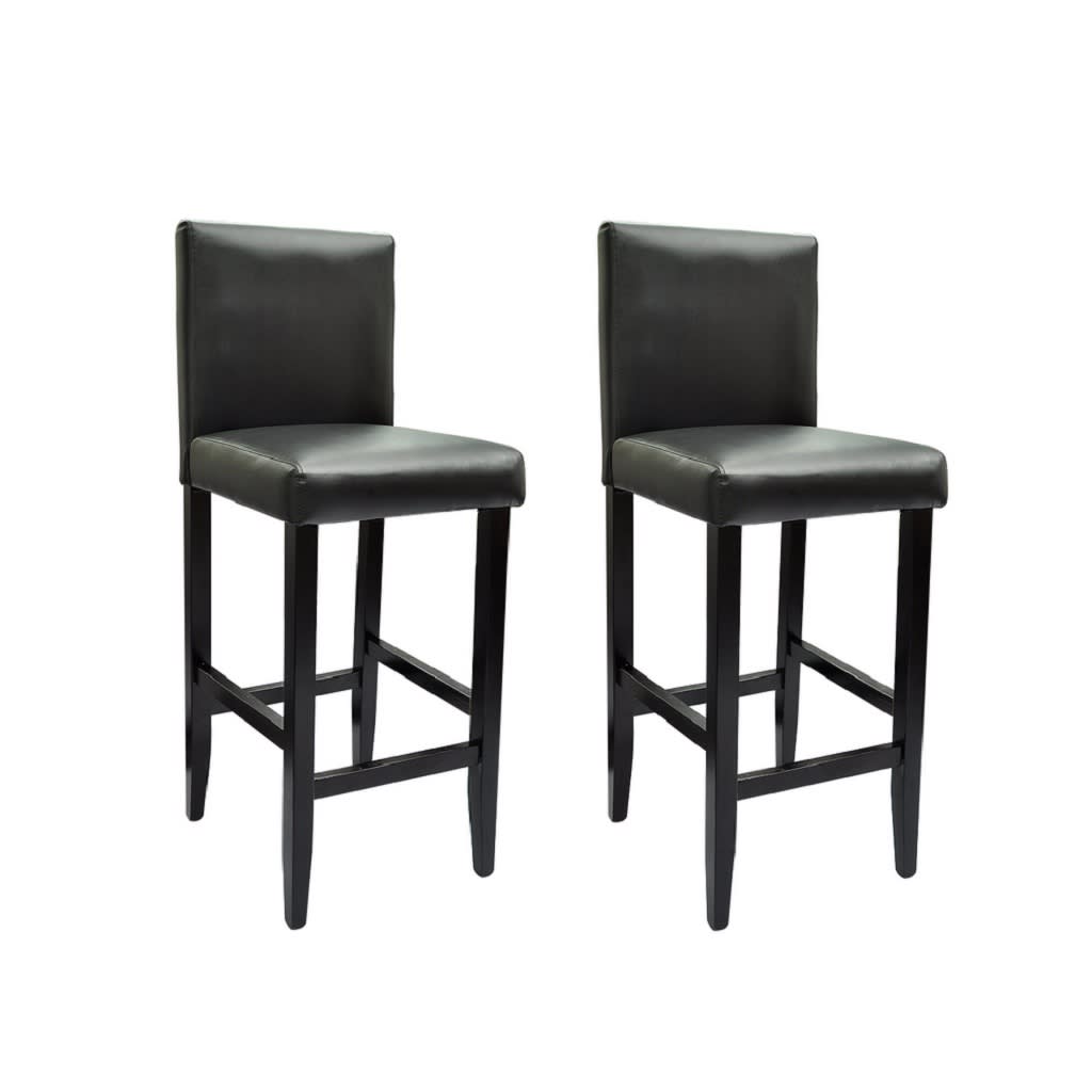 Bar stools, 2 pcs., black, eco-leather