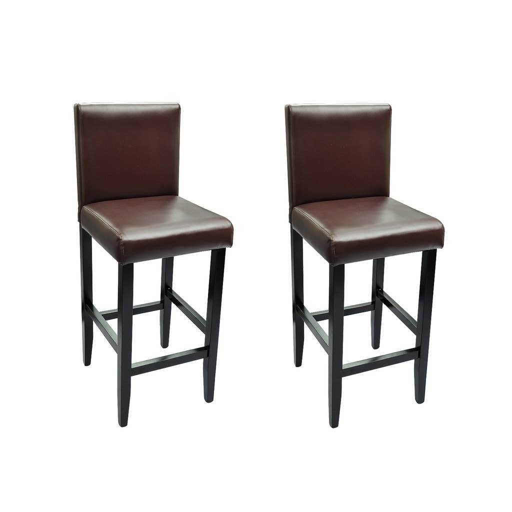 Bar stools, 2 pcs., dark brown, eco-leather