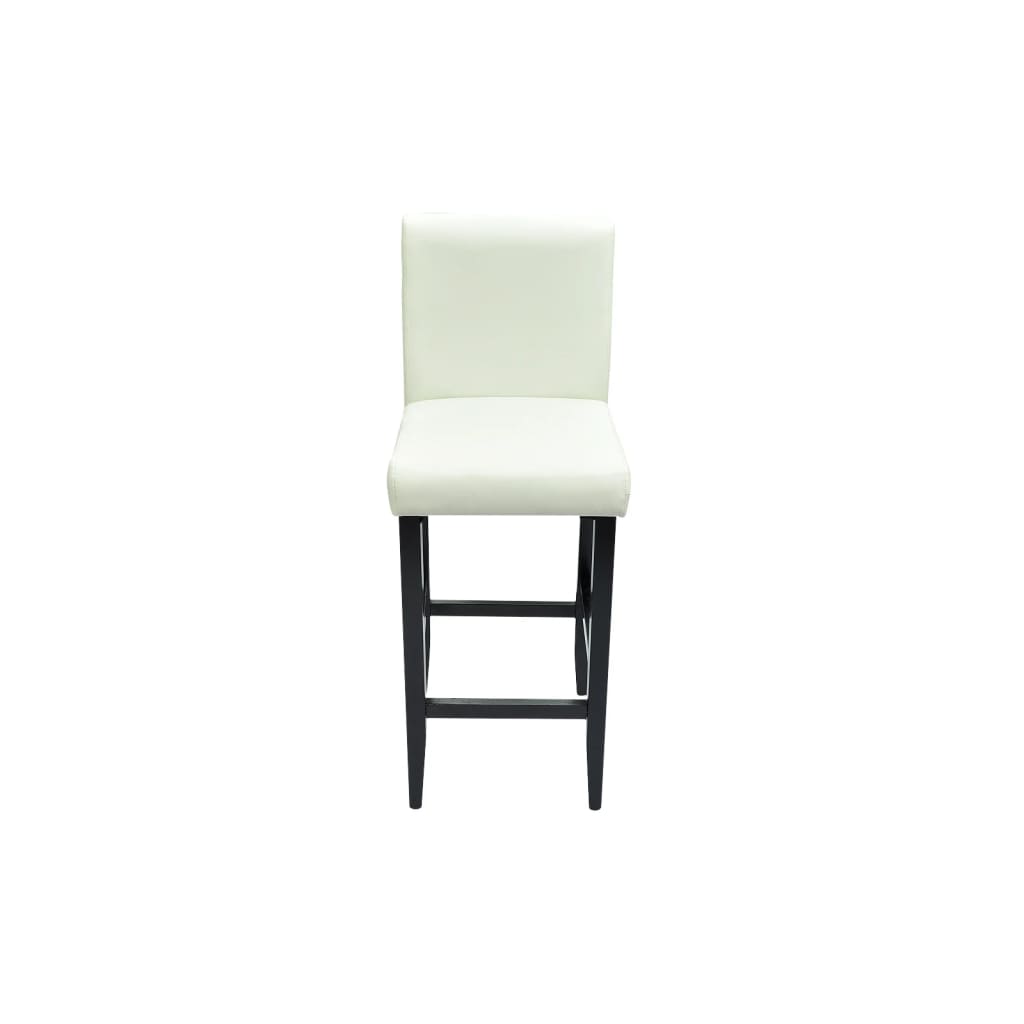 Bar stools, 2 pcs., white, eco-leather