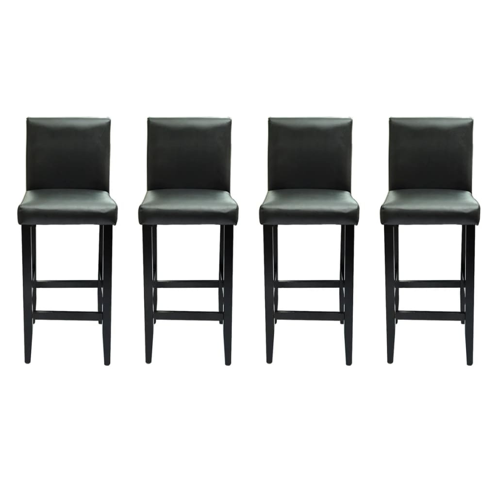 Bar stools, 4 pcs., black, eco-leather