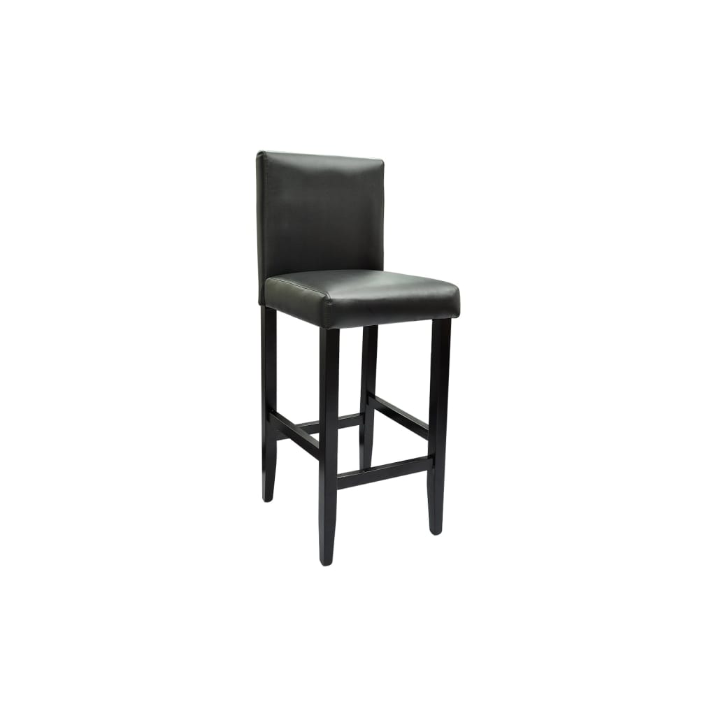 Bar stools, 6 pcs., black, eco-leather