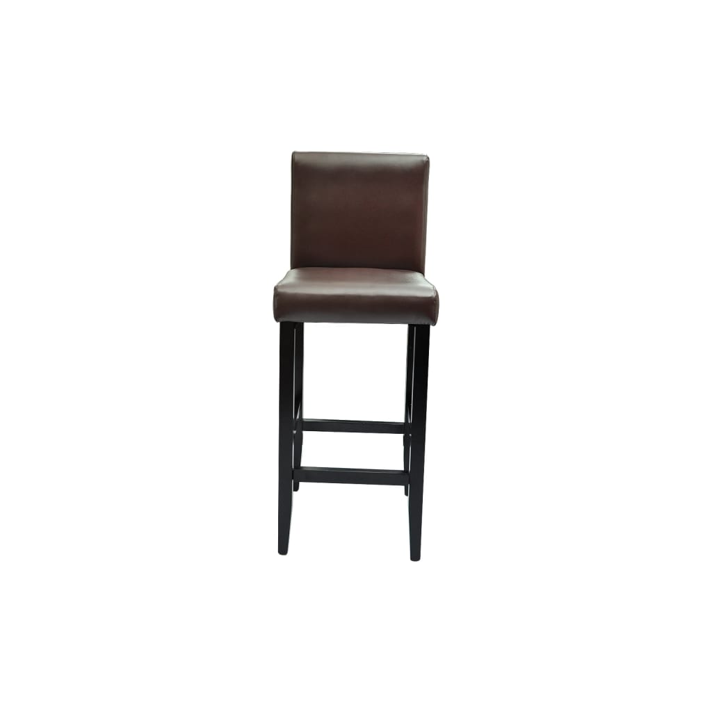 Bar stools, 6 pcs., dark brown, eco-leather