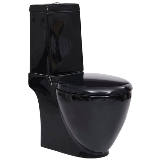 Toilet, black, ceramic, rear flush