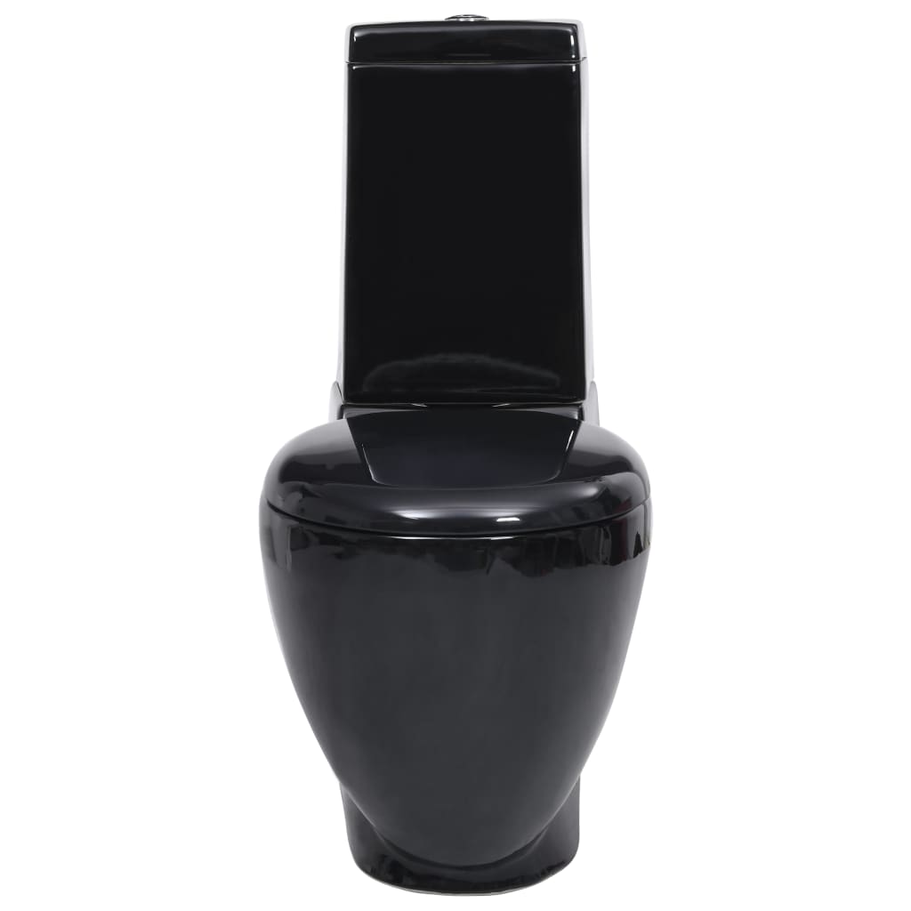 Toilet, black, ceramic, rear flush