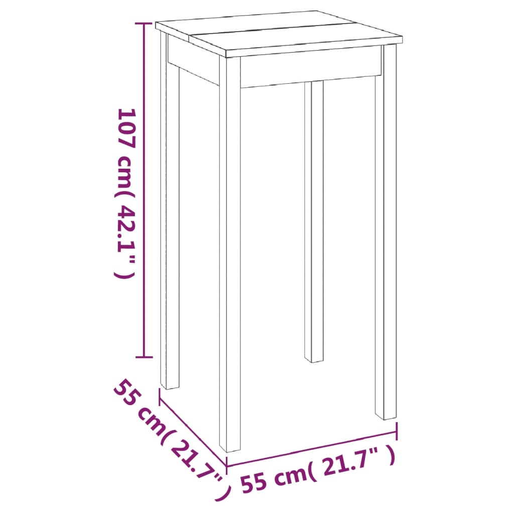 Masă de bar din MDF, negru, 55 x 55 x 107 cm