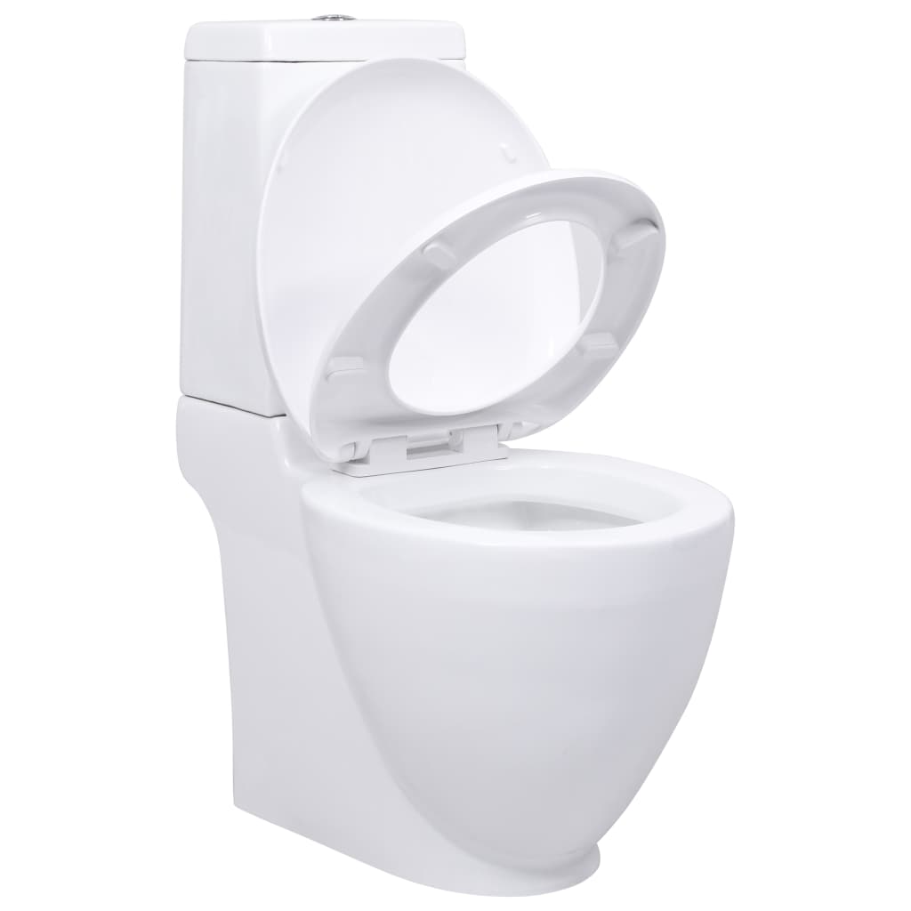 Toilet, white, ceramic, rear flush