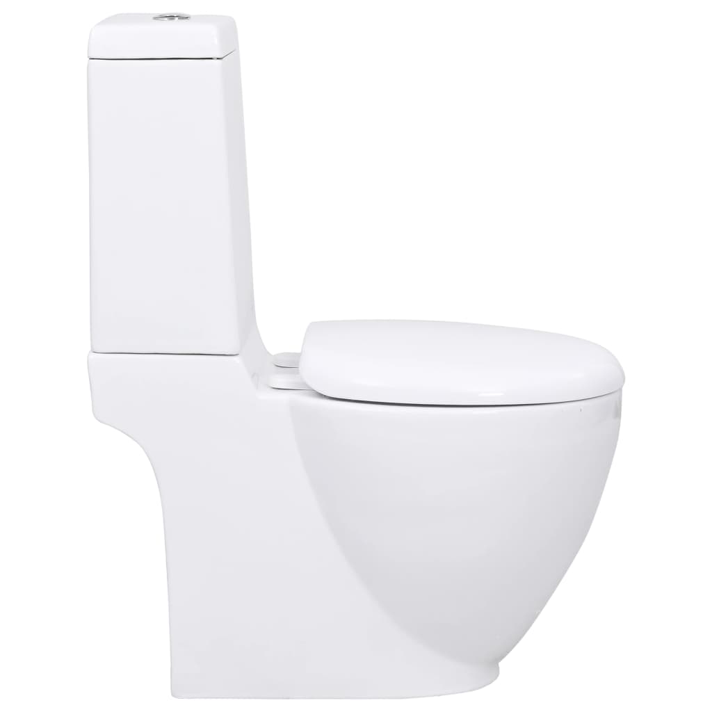 Toilet, white, ceramic, rear flush