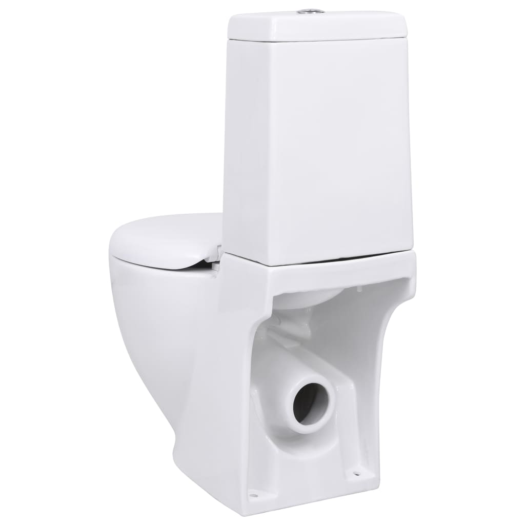 Toilet, white, ceramic, rear flush