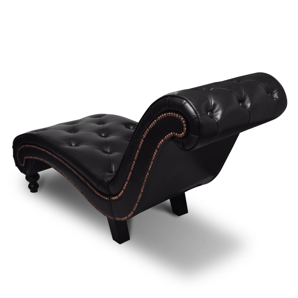 Chaise longue, brown, eco-leather