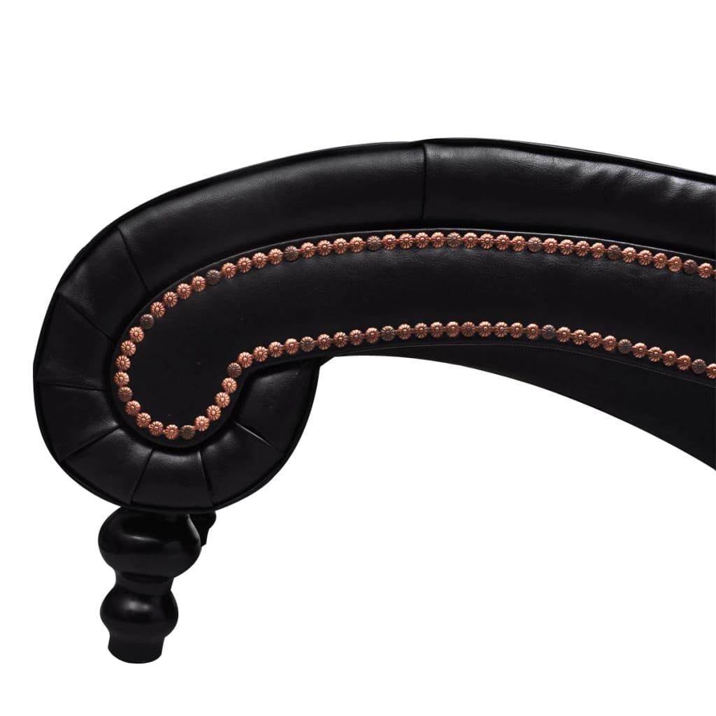 Chaise longue, brown, eco-leather