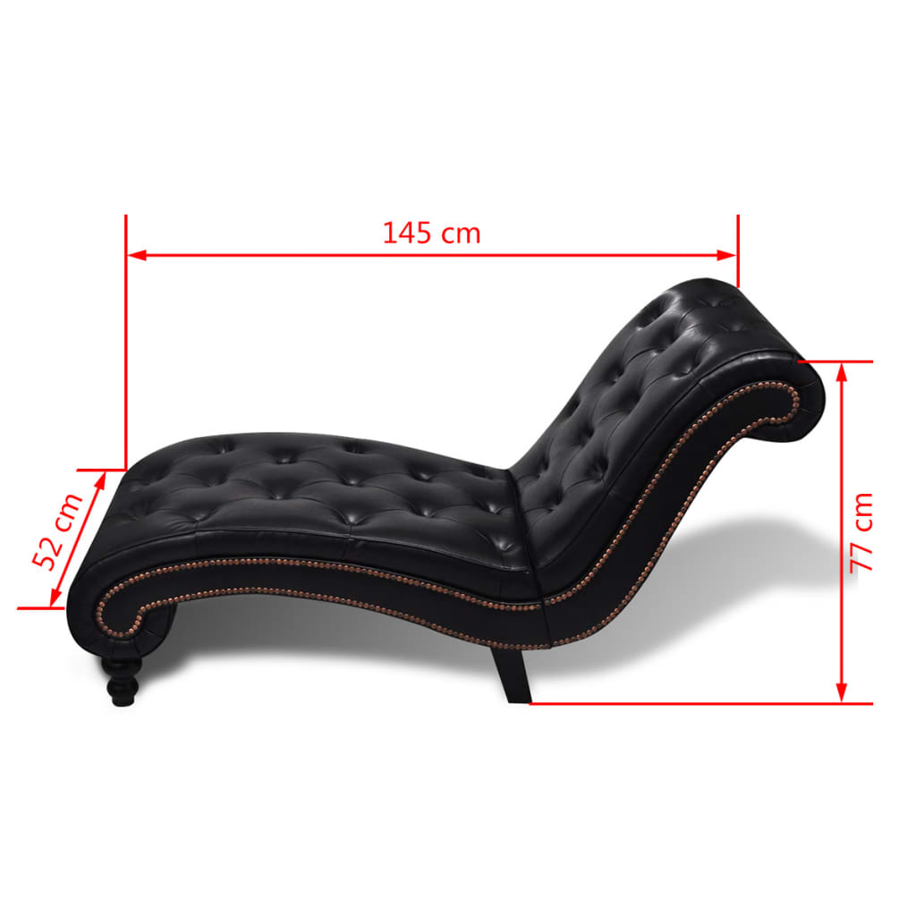 Chaise longue, brown, eco-leather