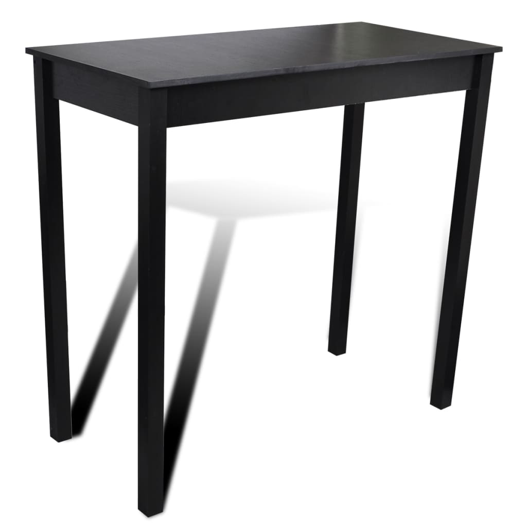 Bar table with 4 bar stools, black