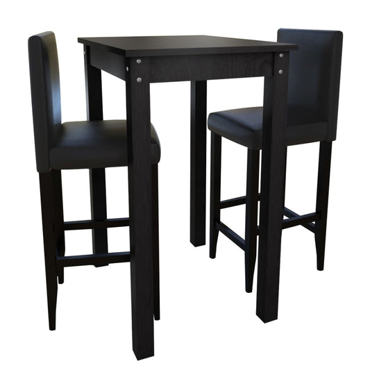 Bar table with 2 bar stools, black